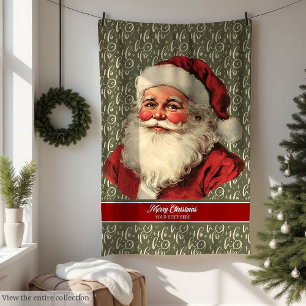 Cosy Old Fashioned Santa Throw Blanket