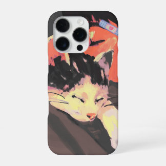 Cosy Painted Cat and Person Illustration Art iPhone 16 Pro Case