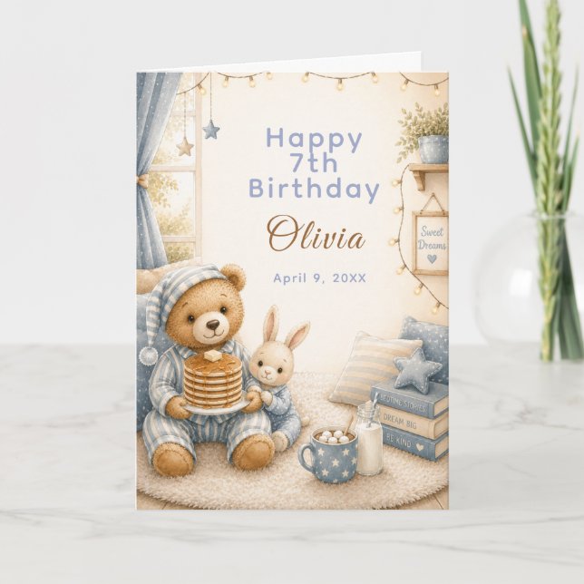 Cosy Pajama Birthday Card (Front)