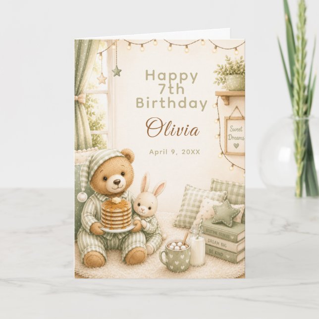Cosy Pajama Birthday Card (Front)