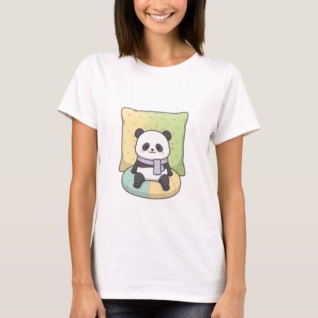 Cosy Panda with Scarf T-Shirt (Front)