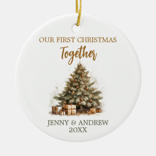 Cosy pastel colours Our First Christmas Ceramic Tree Decoration
