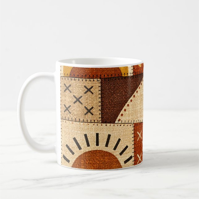Cosy Patchwork Modern Coffee Mug (Left)
