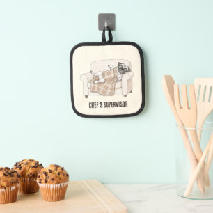 Cosy Paws Collection Silver Blue Pot Holder