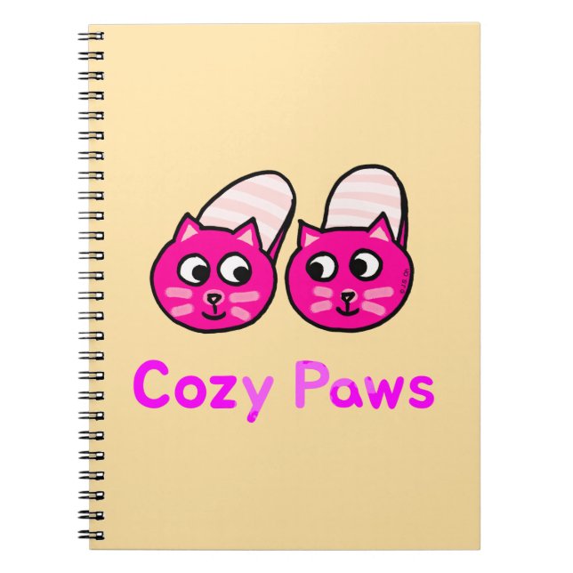 Cosy Paws Cute Purple Cats Notebook (Front)