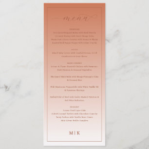 Cosy Peach Classic Wedding Menu