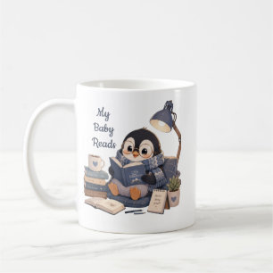Cosy Penguin Reading Book Coffee Mug