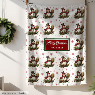 Cosy Personalised Red Green Christmas Blanket Gift