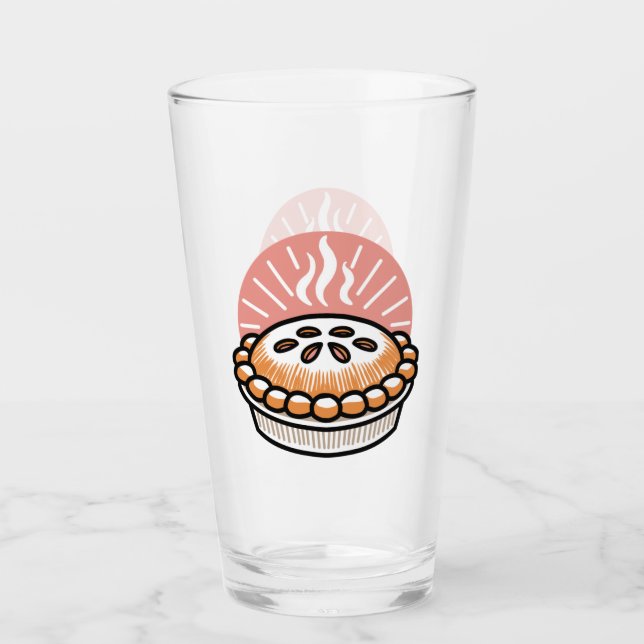 Cosy Pie Illustration: Warm Pies Warmer Moments Glass (Front)