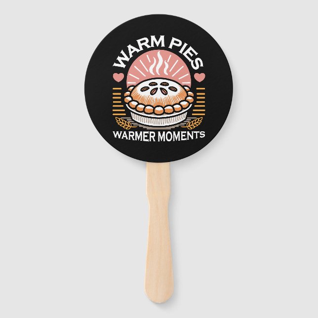 Cosy Pie Illustration: Warm Pies Warmer Moments Hand Fan (Front)