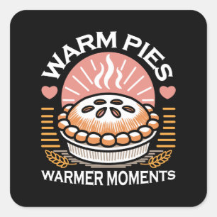 Cosy Pie Illustration: Warm Pies Warmer Moments Square Sticker