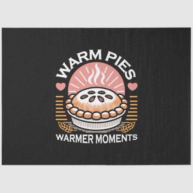 Cosy Pie Illustration: Warm Pies Warmer Moments Tissue Paper (Front)