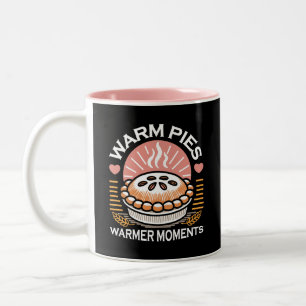 Cosy Pie Illustration: Warm Pies Warmer Moments Two-Tone Coffee Mug