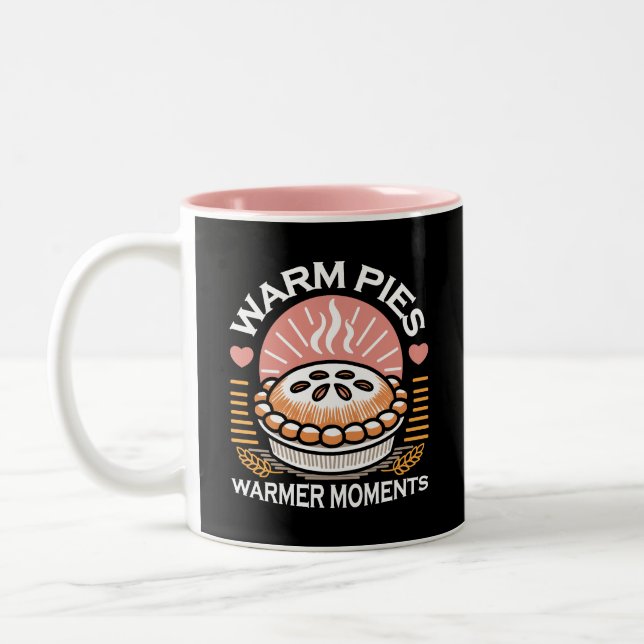 Cosy Pie Illustration: Warm Pies Warmer Moments Two-Tone Coffee Mug (Left)