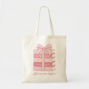 Cosy Pink Book Stack Just One More Chapter Tote Bag