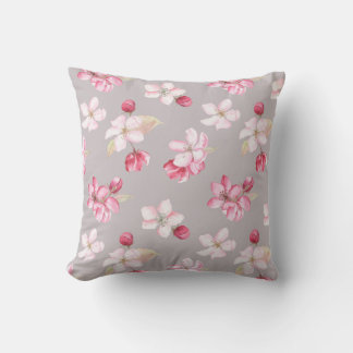 Cosy Pink Cherry Blossom  Floral Throw P Cushion
