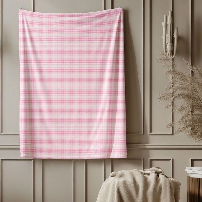 Cosy Pink Plaid Blanket Classic Chequered Pattern (Cozy Pink Plaid Blanket Classic Checkered Pattern)