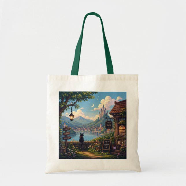 Cosy Pixel Fantasy Riverside Tote Bag (Front)