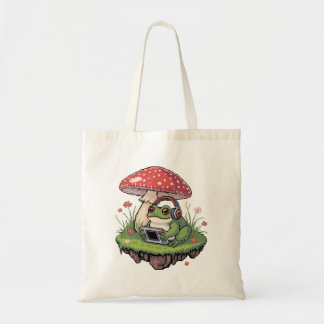 Cosy Pixel Gamer Frog Mushroom Tote Bag