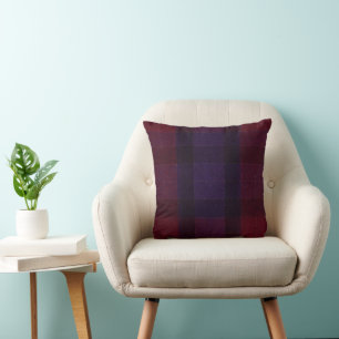 Cosy Plaid Burgundy Maroon Purple Cushion