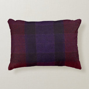 Cosy Plaid Burgundy Maroon Purple Decorative Cushion