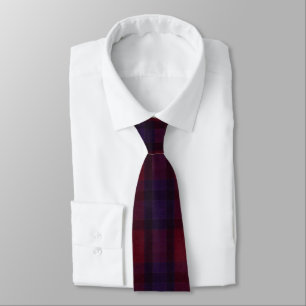 Cosy Plaid Burgundy Maroon Purple Tie