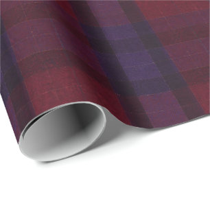 Cosy Plaid Burgundy Maroon Purple Wrapping Paper