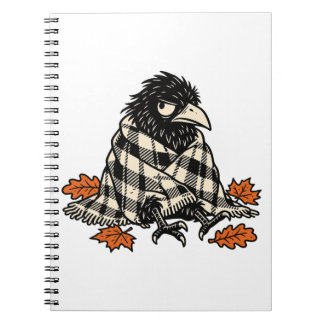 Cosy Plaid Crow Autumn Notebook
