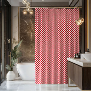 Cosy Plaid Curtain Red Black Gift for New Place