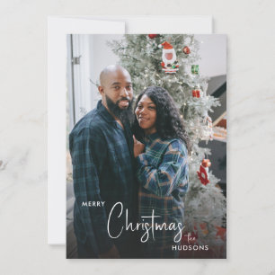 Cosy Plaid Merry Christmas Holiday Photo Card