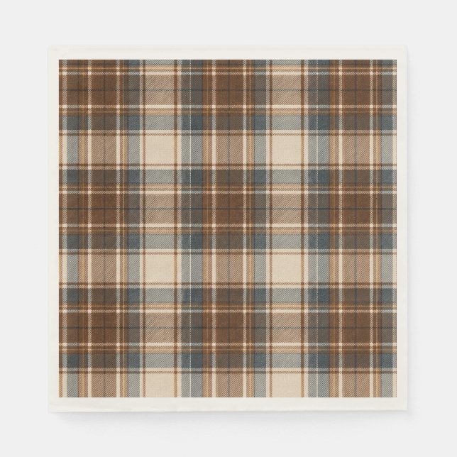 Cosy Plaid Party Napkins (Front)