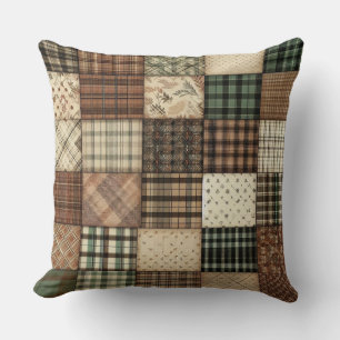 Cosy Plaid Patchwork Cushion