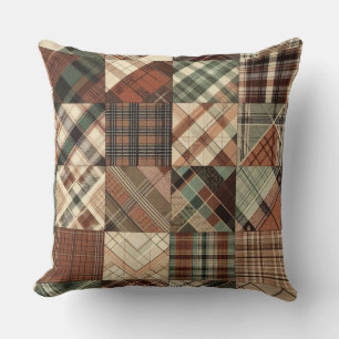 Cosy Plaid Patchwork Cushion