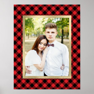 Cosy Plaid Red and Black Buffalo Plaid Holiday Poster