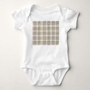 Cosy Plaid & Snowflake Winter Design Baby Bodysuit