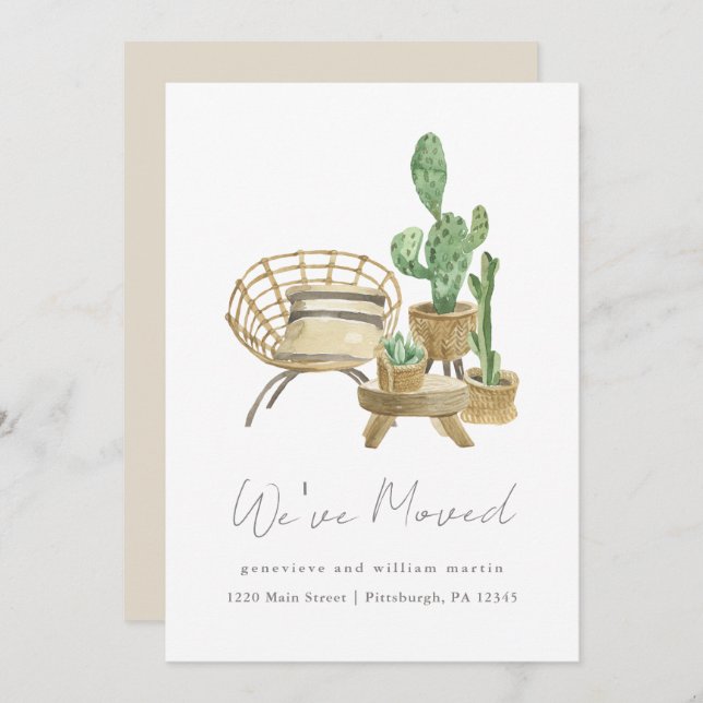 Cosy Plants New Home Moving Announcement (Front/Back)