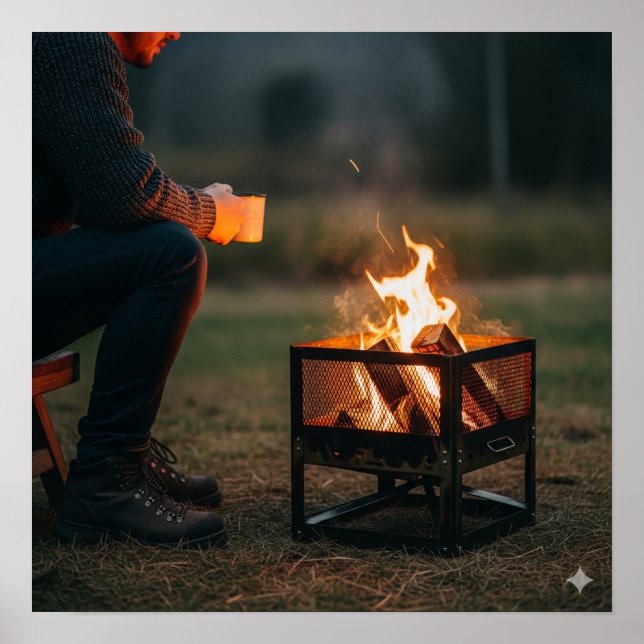 Cosy Portable Fire Pit Poster (Front)
