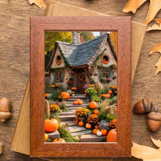 Cosy Pumpkin Cottage Autumn Harvest Wall Poster  (Creator Uploaded)