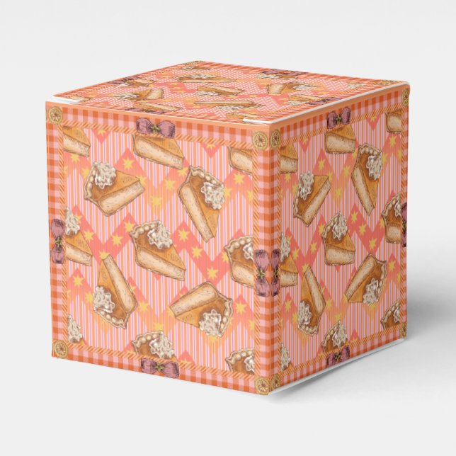 Cosy Pumpkin Pie Pattern Favour Box (Front Side)
