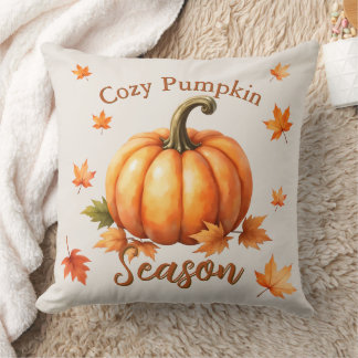 Cosy Pumpkin Season - Fall Throw Pillow