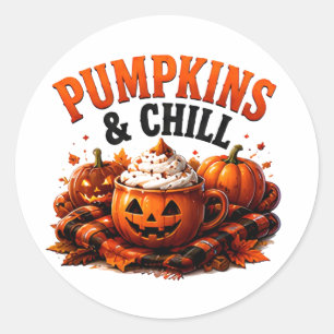 🍂 Cosy Pumpkin Season Halloween Saying 🎃 Classic Round Sticker