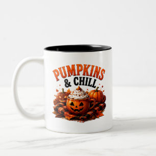 🍂 Cosy Pumpkin Season Halloween Saying 🎃 Two-Tone Coffee Mug