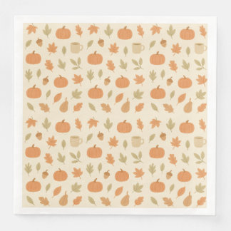 Cosy Pumpkin Spice Autumn Seamless Pattern Napkin