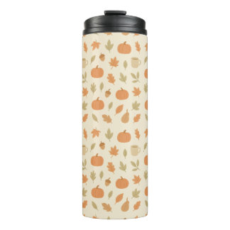 Cosy Pumpkin Spice Autumn Seamless Pattern Thermal Tumbler