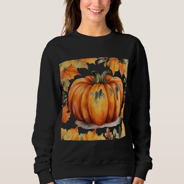 Cosy Pumpkin Sweatshirt for Fall & Halloween (Front)