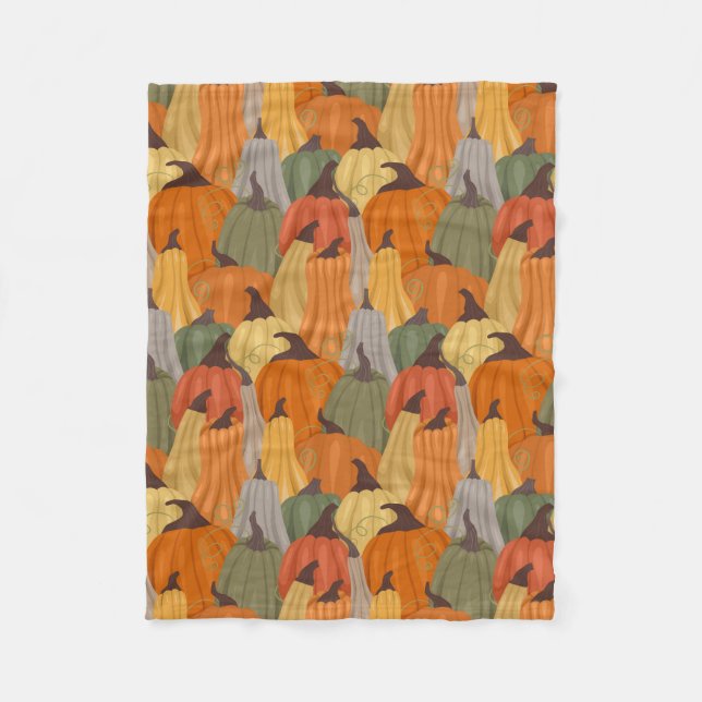 Cosy pumpkins fleece blanket (Front)