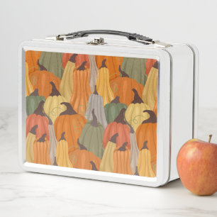 Cosy pumpkins metal lunch box