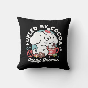 Cosy Puppy Dreams – Hot Chocolate and Christmas Cushion