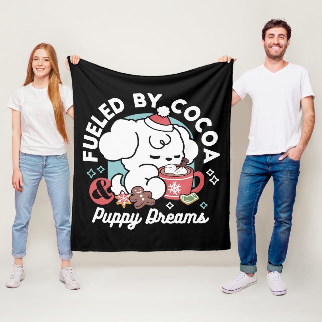 Cosy Puppy Dreams – Hot Chocolate and Christmas Fleece Blanket (In Situ)