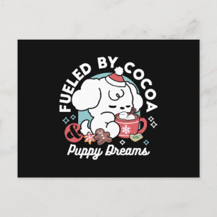 Cosy Puppy Dreams – Hot Chocolate and Christmas Holiday Postcard